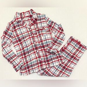 Kim Rogers Womens S Red White Green Plaid Pajama Set Classic Preppy Loungewear